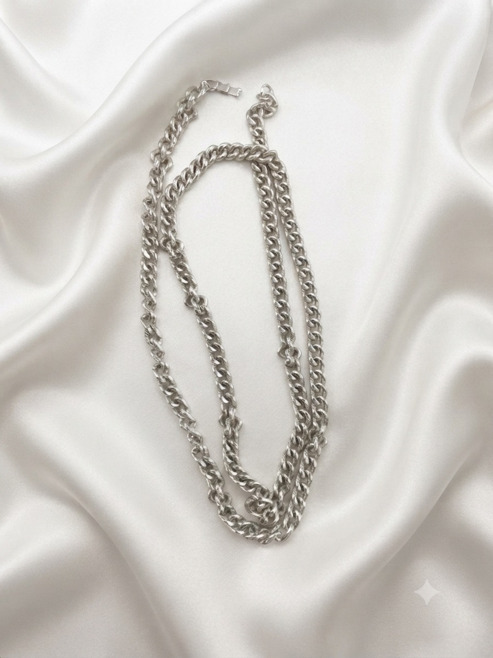 Silver Chunky Curb Chain Necklace - Women Jewelry